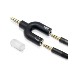 3.5mm  U shape Stereo Audio Splitter  1 Male to 2 Female to  Headphone Earphone  Adapters for Smartphone MP3 MP4 Player